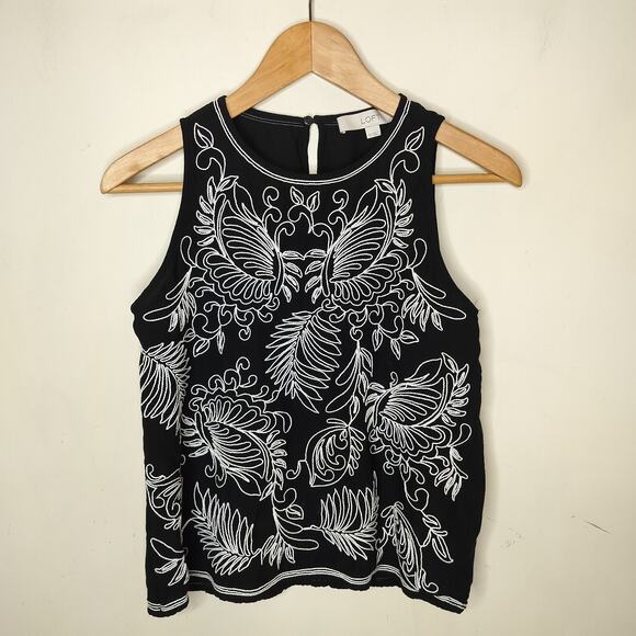 LOFT Tops - LOFT Floral Embroidered Tank Top Boho Bohemian